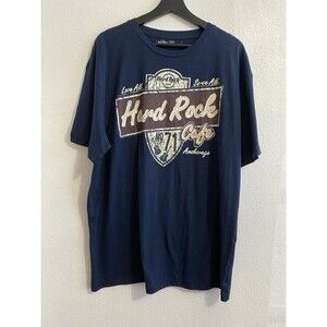 Hard Rock Cafe Anchorage T-shirt Men’s XL Short Sleeve Blue Music Musician D27